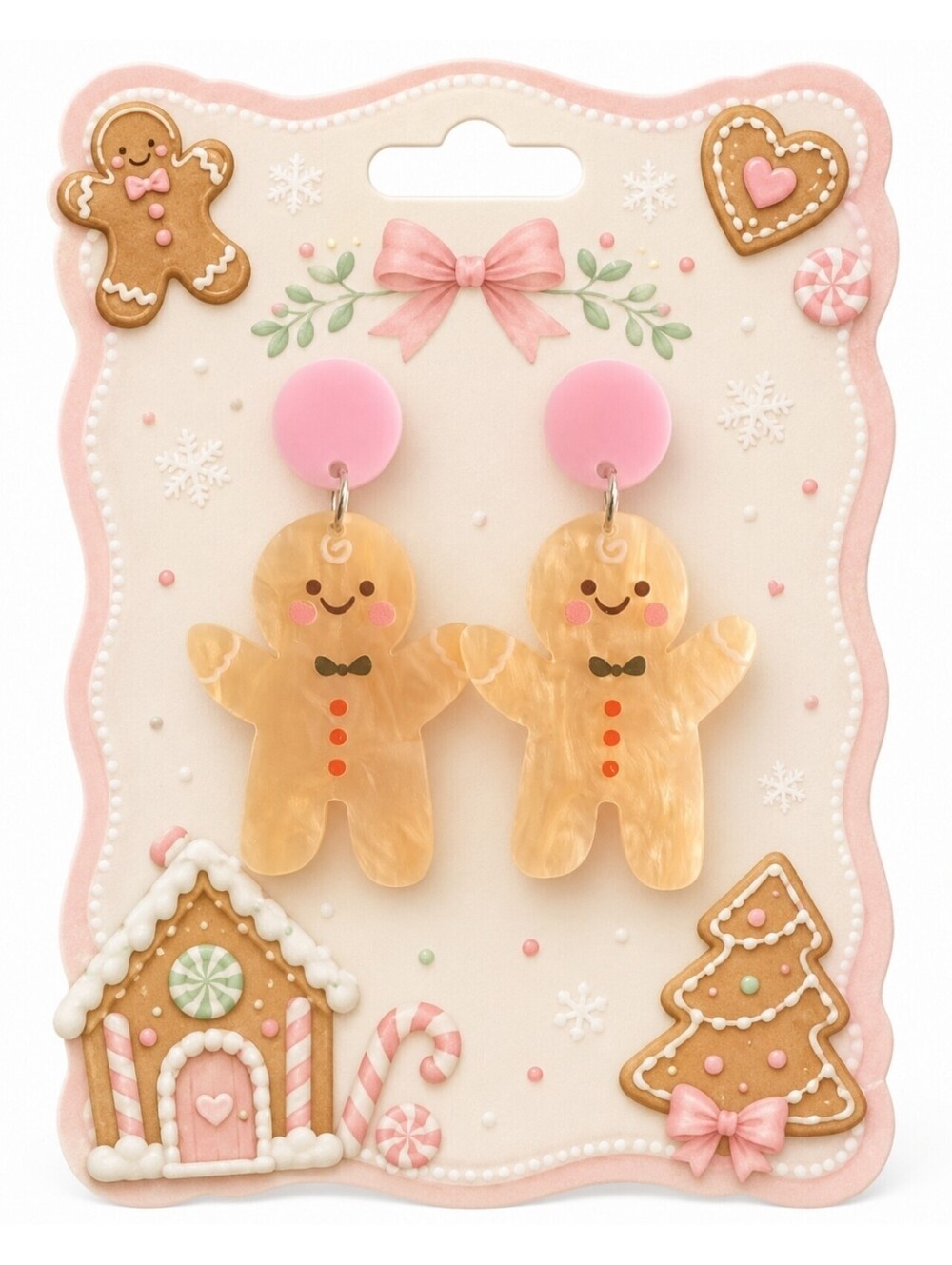 Christmas Gingerbread Men Cookie Earrings